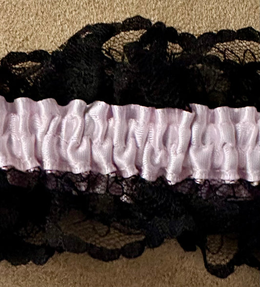 Satin Leg Garters with Colored Trim