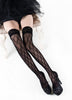 Lady's Fishnet Thigh High With Double Silicone Stripe