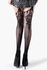 Spanish Fan Faux Garters Fishnet Pantyhose