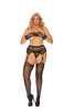 Vertical Striped Crochet Suspender Pantyhose (Queen)