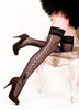 Lady's Fishnet Sexy Thigh High With Double Silicon Stripe